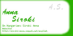 anna siroki business card